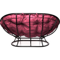 Диван M-GROUP МАМАСАН без ротанга чёрное, розовая подушка 12100408