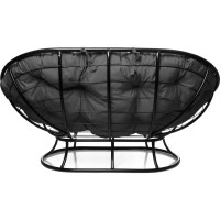 Диван M-GROUP МАМАСАН без ротанга чёрное, серая подушка 12100409