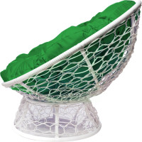 Диван M-GROUP МАМАСАН с ротангом белое, зелёная подушка 12110104