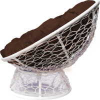 Диван M-GROUP МАМАСАН с ротангом белое, коричневая подушка 12110105