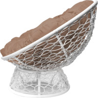 Диван M-GROUP МАМАСАН с ротангом белое, бежевая подушка 12110101