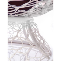 Диван M-GROUP МАМАСАН с ротангом белое, бордовая подушка 12110102