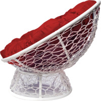 Диван M-GROUP МАМАСАН с ротангом белое, красная подушка 12110106