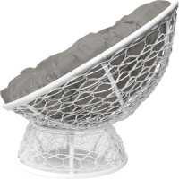 Диван M-GROUP МАМАСАН с ротангом белое, серая подушка 12110109