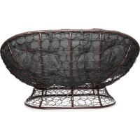 Диван M-GROUP МАМАСАН с ротангом коричневое, серая подушка 12110209