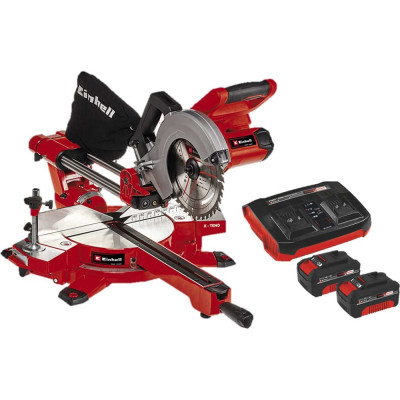 Einhell Пила торцов.акк. PXC TE-SM 36/210 Li,2х18В,210х30мм,пр-л 310х65мм,лазер+2 акк.4Ач+двойное ЗУ 4300880SET