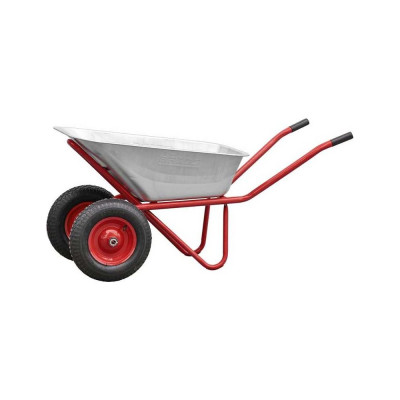 BRADO Тачка строительная 2x125 PROFI (до 125л, до 330кг, 2x4.00-8, пневмо, ось 20*100) 00-00023295
