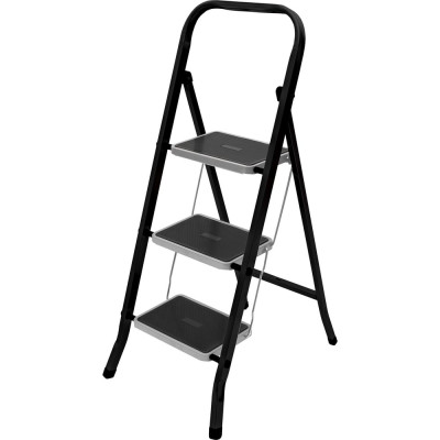 Zalger Стремянка Jet Black 3 шир.ступ. с ковриком, сталь 9910-3