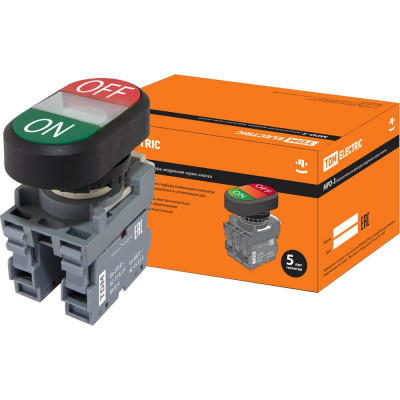 Двойная кнопка TDM MPD3-11С LED SQ0747-0065