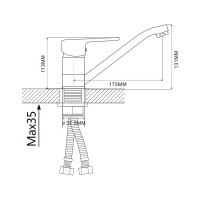 Смеситель для кухни с гайкой Ekko E49105