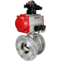 Шаровой кран DN.ru КШмФП.316.200 Ду65 Ру16 пневмопривод, пневмораспред, БКВ D160-01876