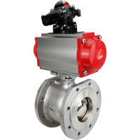 Шаровой кран DN.ru КШмФП.316.200 Ду65 Ру16 пневмопривод, пневмораспред, БКВ D160-01876