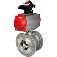 Шаровой кран DN.ru КШмФП.316.200 Ду65 Ру16 пневмопривод, пневмораспред, БКВ D160-01876