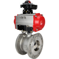 Шаровой кран DN.ru КШмФП.316.200 Ду65 Ру16 пневмопривод, пневмораспред, БКВ D160-01876