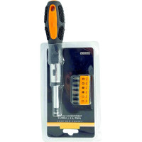 Комбинированная реверсивная отвертка Буревестник 6 бит, CrV 68