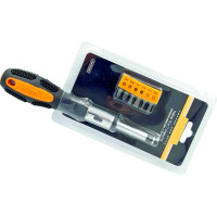 Комбинированная реверсивная отвертка Буревестник 6 бит, CrV 68