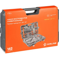 Набор инструментов AIRLINE универсальный 142 предмета, пласт.кейс AT-142-53
