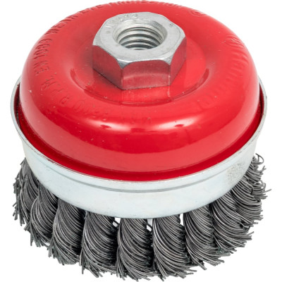 Кордщетка чашеобразная усиленная кольцом Flex 207-110 (75 мм; M14; витая проволока) для УШМ HAMMER 32449