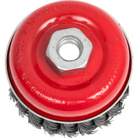 Кордщетка чашеобразная усиленная кольцом Flex 207-110 (75 мм; M14; витая проволока) для УШМ HAMMER 32449