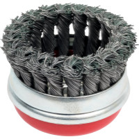 Кордщетка чашеобразная усиленная кольцом Flex 207-110 (75 мм; M14; витая проволока) для УШМ HAMMER 32449