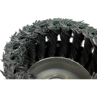 Кордщетка чашеобразная усиленная кольцом Flex 207-110 (75 мм; M14; витая проволока) для УШМ HAMMER 32449