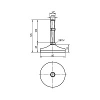Опора KIPP K0739.1208010x100