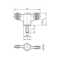 Ручка-барашек KIPP K0274.9046X15