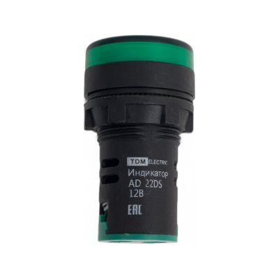 Лампа TDM ELECTRIC AD-22DS LED матрица d22мм зеленый 12В AC/DC SQ0702-0018