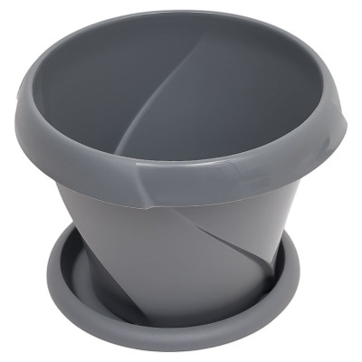 Кашпо Martika Флориана с поддонником, 1.4 л, диам. 170 мм, серое С385СЕР