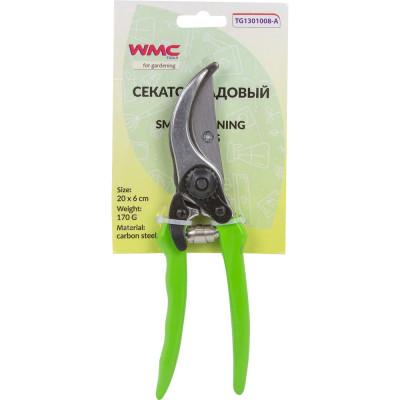 Садовый секатор с боковой фиксацией WMS Tools 210 мм, в блистере WMC-TG1301008-A