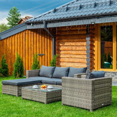 Комплект садовой мебели Royal Family из ротанга GRAND VICKY, серый 963-71-71