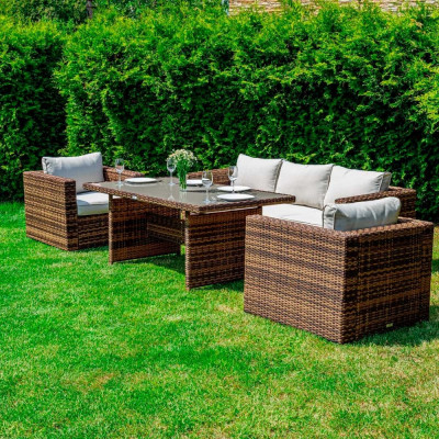 Обеденный комплект садовой мебели Royal Family KARL, коричневый 599-61-21