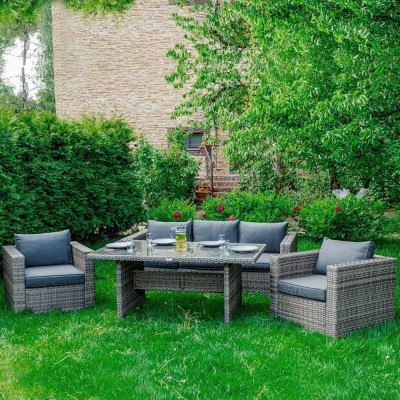 Обеденный комплект садовой мебели Royal Family KARL, серый 599-71-71