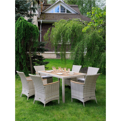 Обеденный комплект ROYAL FAMILY AMELIA бежевого цвета, на 6 персон 761-763-21-21