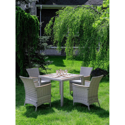 Обеденный комплект ROYAL FAMILY AMELIA бежевого цвета, на 4 персоны 760-763-21-21