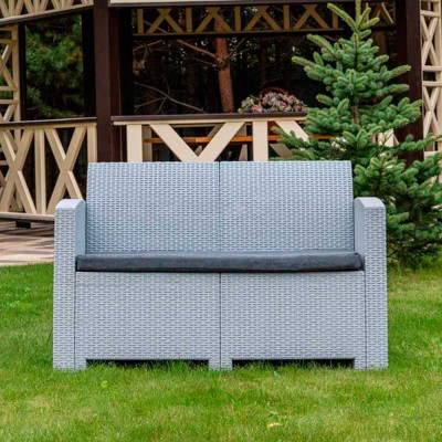 Двухместный садовый диван Royal Family из пластика LANA, светло-серый 832-71-71