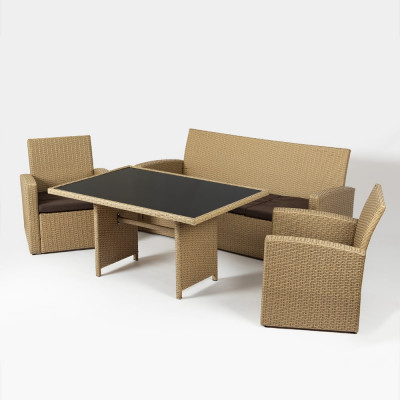 Набор садовой мебели для дачи из искусственного ротанга Divan24 Сицилия бежевый 63000106