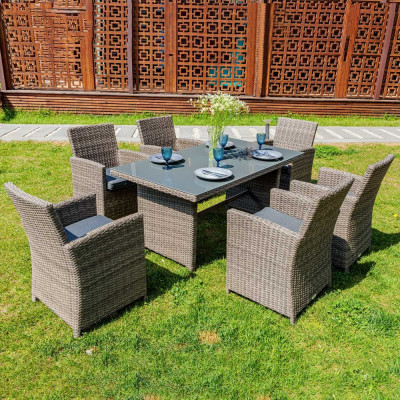 Обеденный комплект Royal Family FIONA из искусственного ротанга, серый 99-13-71-71