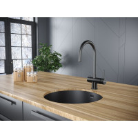 Смеситель для кухни под фильтр Paulmark Heller вороненая сталь He213218-GM