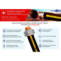 Напорно-всасывающий рукав для авиа топлива TITAN LOCK CHKALAVIA, d=50мм, -30C, 20 Бар, 50 м TL050CHK_50