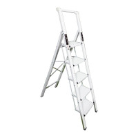 Алюминиевая стремянка SevenBerg calipso 5 широких ступеней белая Calipso-5 silver