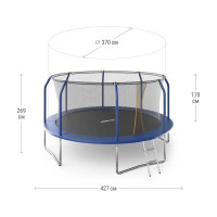 Батут UNIXline unix line supreme basic 14 ft blue TRUSUB14BL
