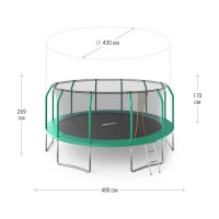 Батут UNIXline unix line supreme basic 16 ft green TRUSUB16G