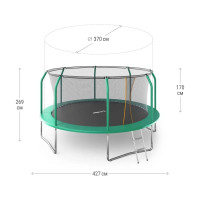 Батут UNIXline unix line supreme basic 14 ft green TRUSUB14G