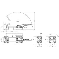 Натяжная защелка KUKAMET с фиксатором, усилие 1700 кг 341-4-L