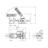 Натяжная защелка KUKAMET с фикатором, усилие 800 кг 371-4-L