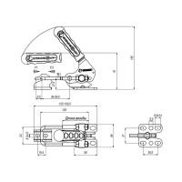Натяжная защелка KUKAMET, усилие 800 кг 371-4