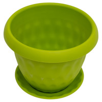 Горшок для растений Martika Розетта 0.9 л, диам. 140 мм, с поддоном, зеленый С125ЗЕЛ