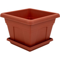 Горшок с поддоном Martika Квадро 2.9л, 20x20 см, терракотовый С162Т
