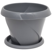 Кашпо Martika Флориана с поддонником, 1.4 л, диам. 170 мм, серое С385СЕР